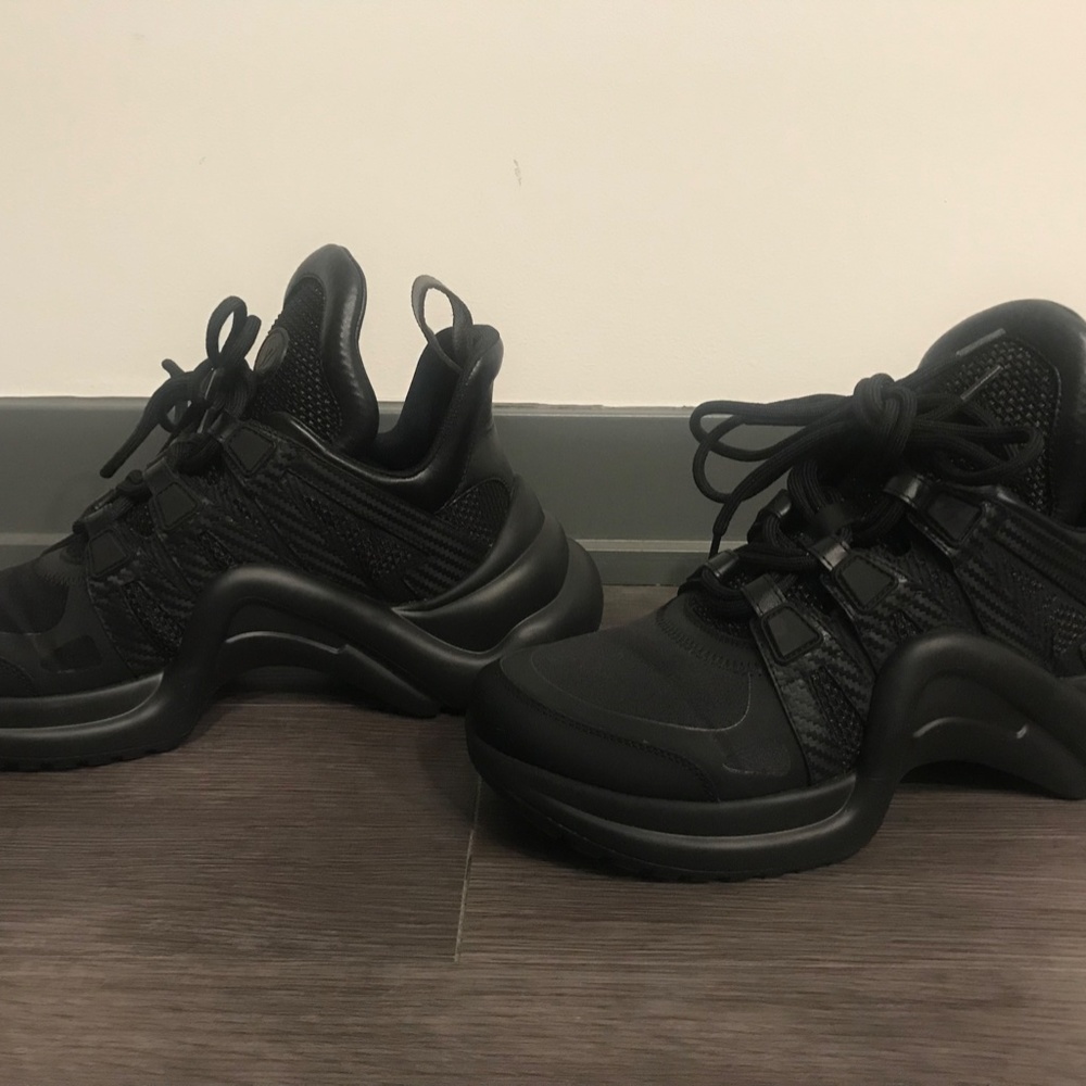 Louis Vuitton Women's BLK Tennis Shoes | LV Archlight Sneaker 2” heel Size 37 - Picture 10 of 16